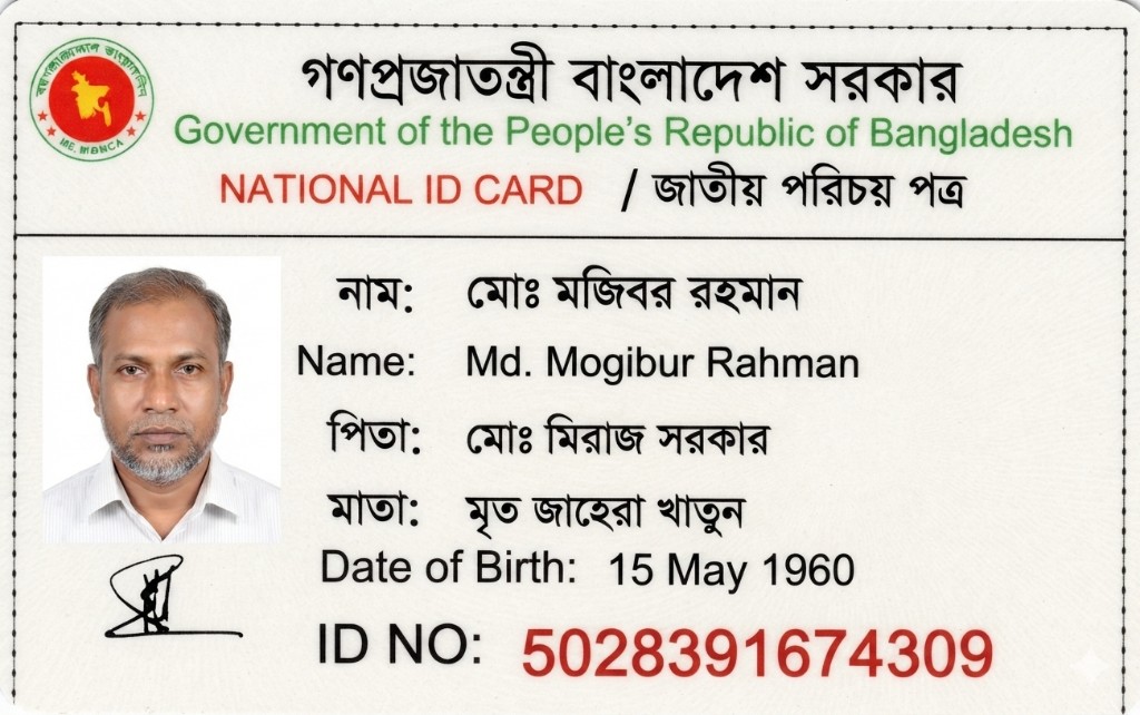 অ্যাডমিনদের জাতীয় পরিচয় পত্র (যাচাইকৃত) 1
